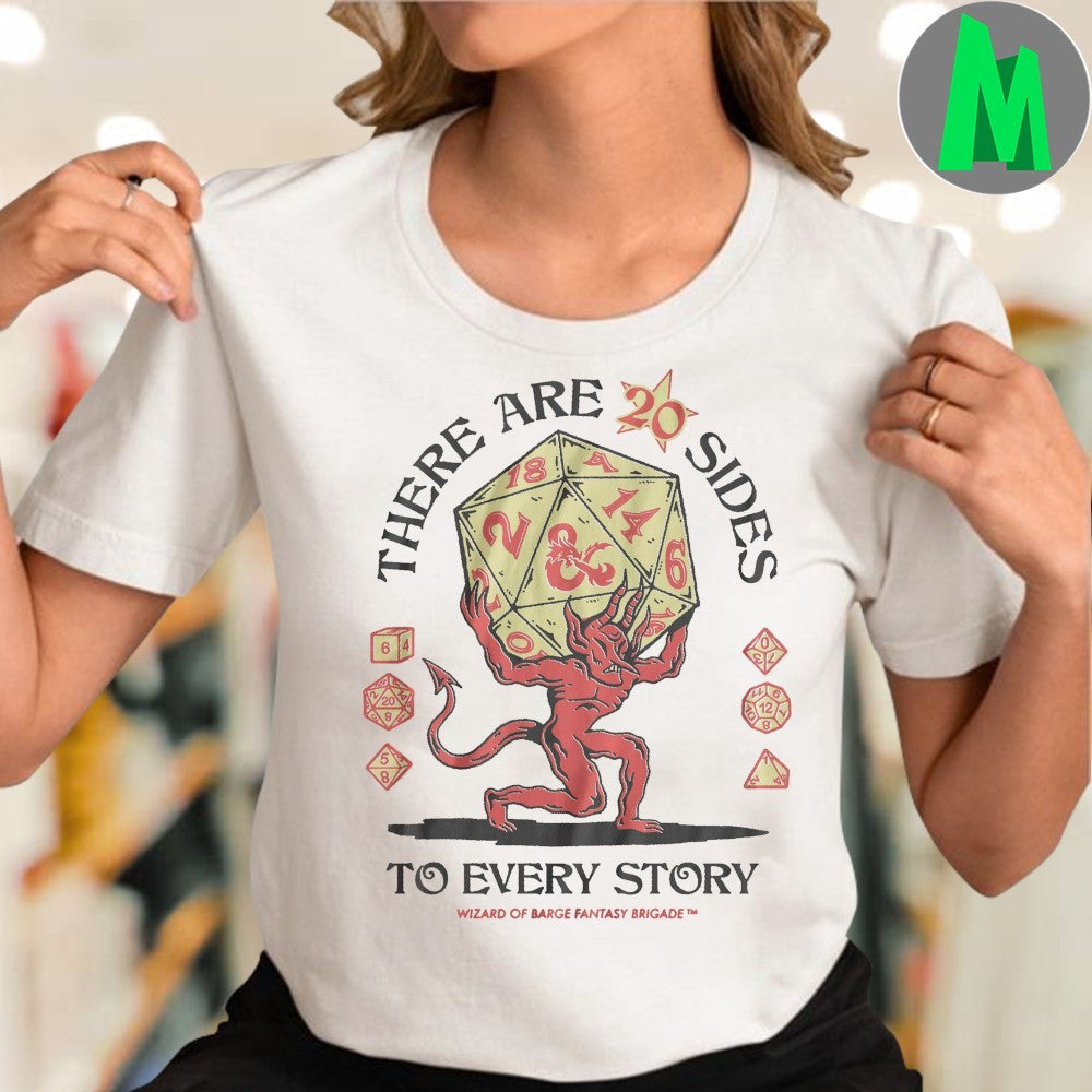 Dungeons & Dragons D20 Dice Demon There Are 20 Sides To Every Story Shirt Unisex