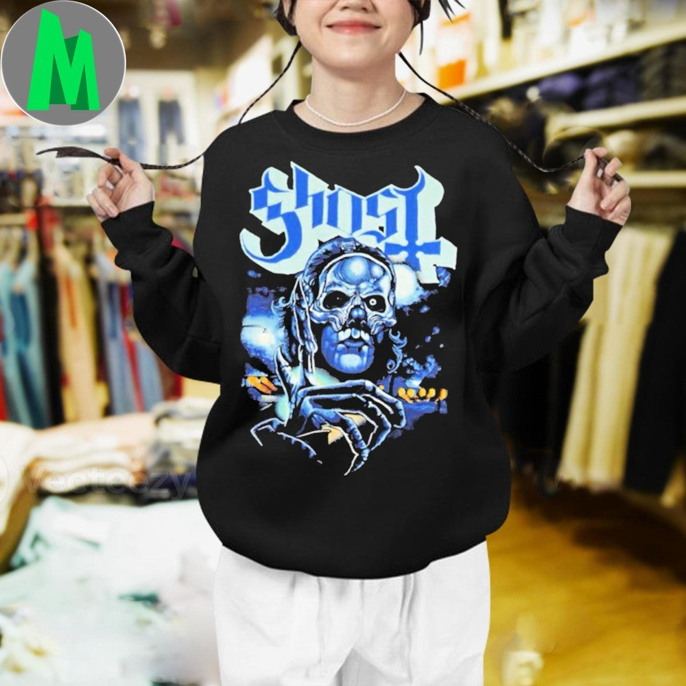 Ghost Band Logo Skull Graphic by Damaged Society Unisex