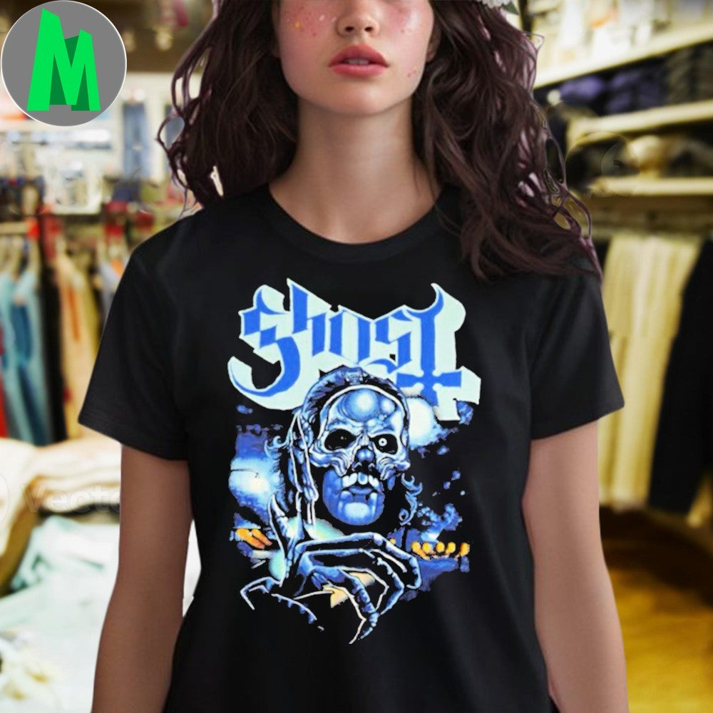 Ghost Band Logo Skull Graphic by Damaged Society Unisex