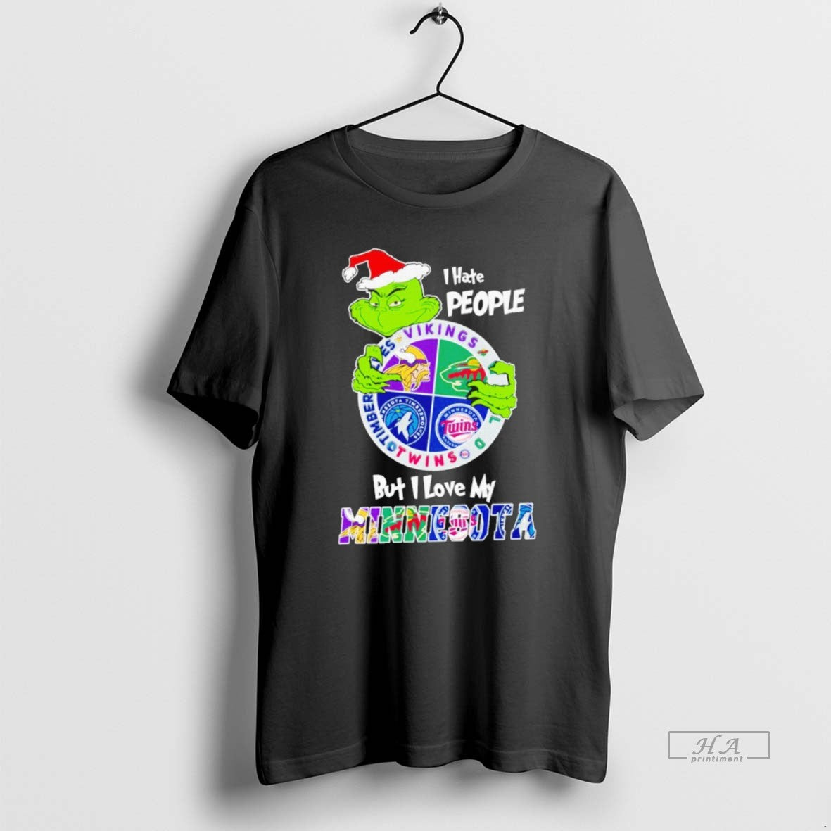 Official Grinch I Hate People But I Love My Minnesota Sports Teams Christmas