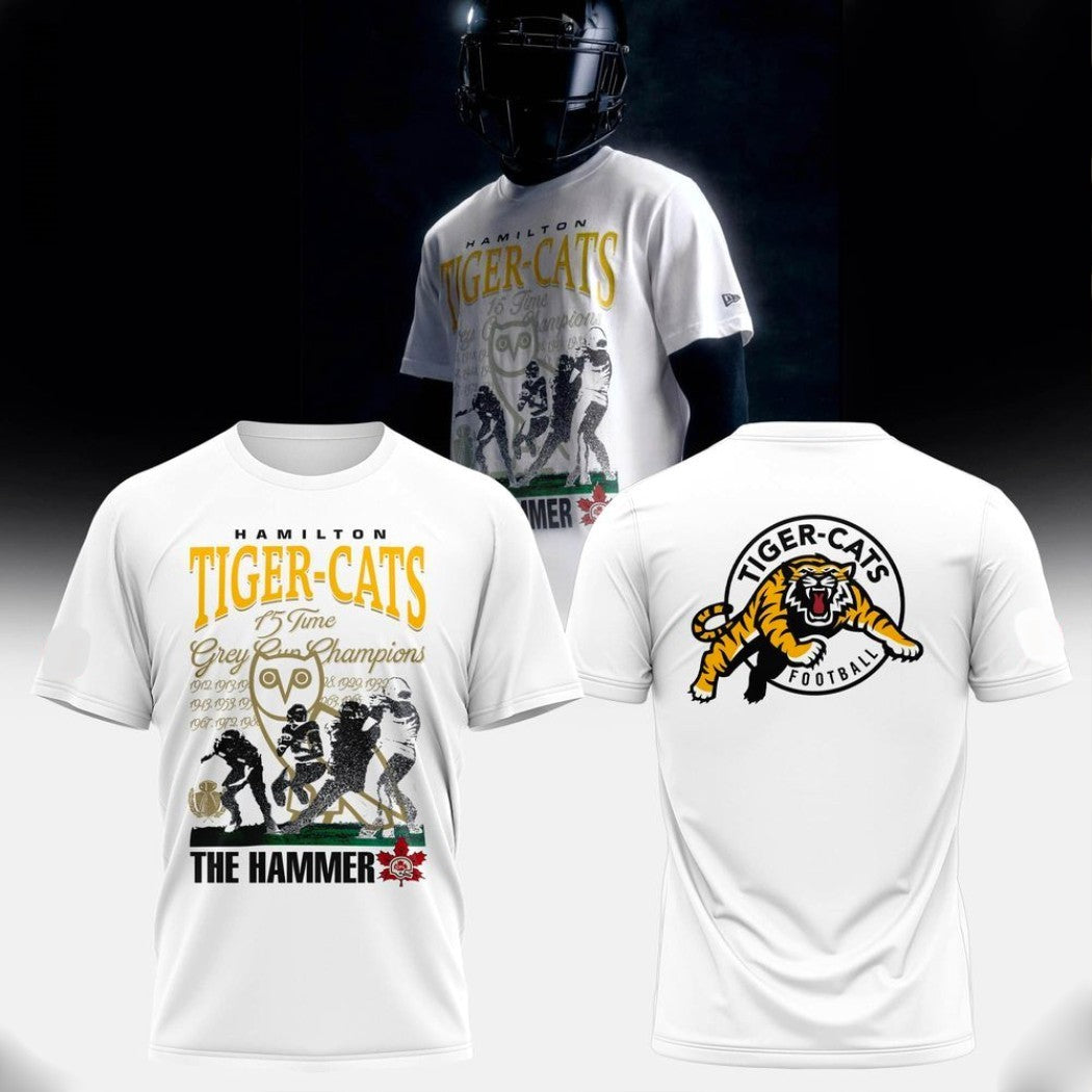 Hamilton Tiger-Cats 15-Time Grey Cup Champions CFL Fan Unisex