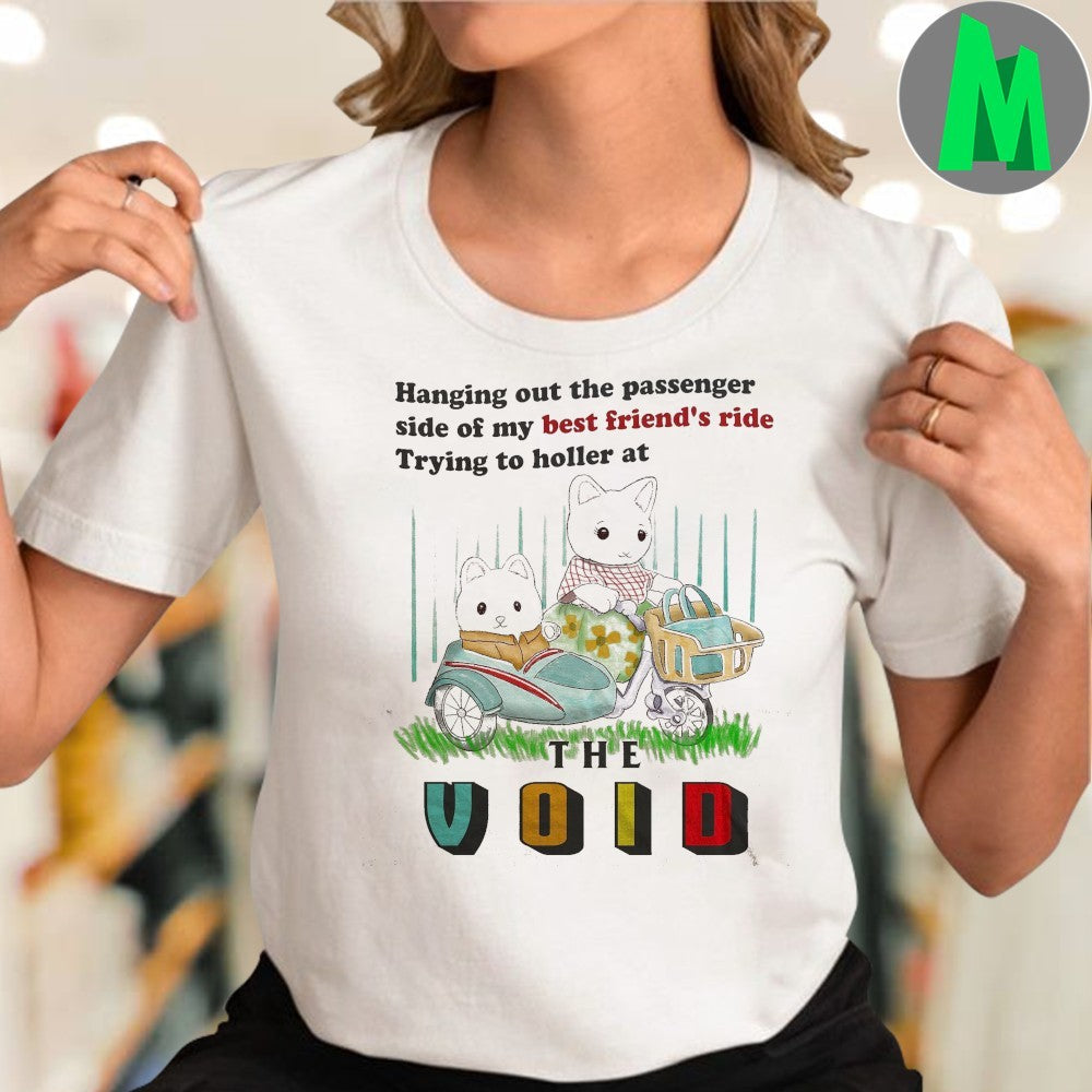 Hanging Out The Passenger Side Cat Sidecar Meme Unisex