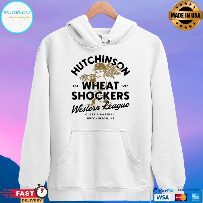 Hutchinson Wheat Shockers Est 1917 Western League Class A Baseball Hutchinson Ks Unisex