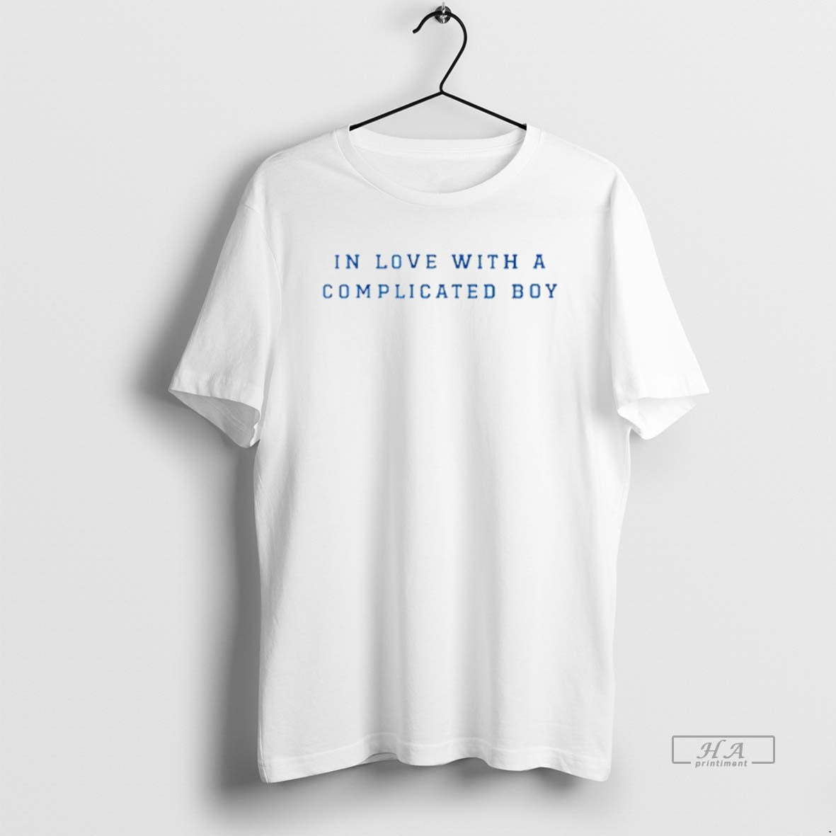 Official In Love With A Complicated Boy Mens White Tee