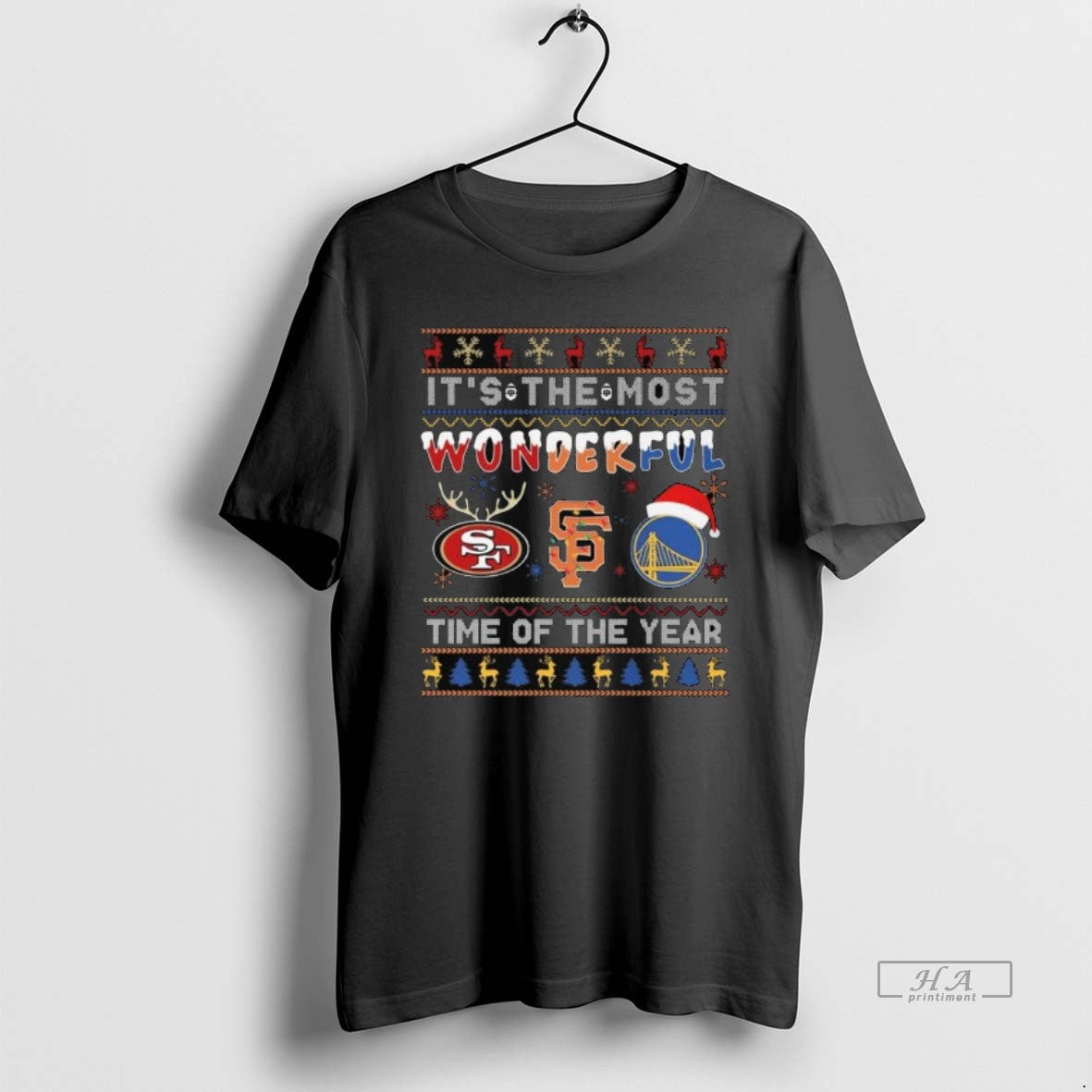 Official Its The Most Wonderful 49ers Saints Warriors Time Of The Year Ugly Christmas Long