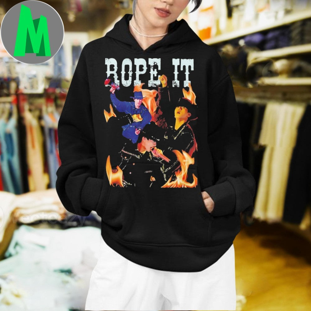 K wave Rope It Cowboy Fire Shirt Unisex