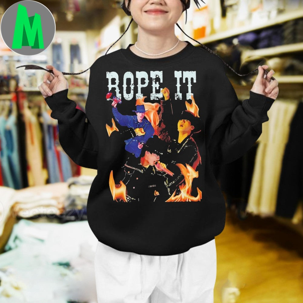 K wave Rope It Cowboy Fire Shirt Unisex