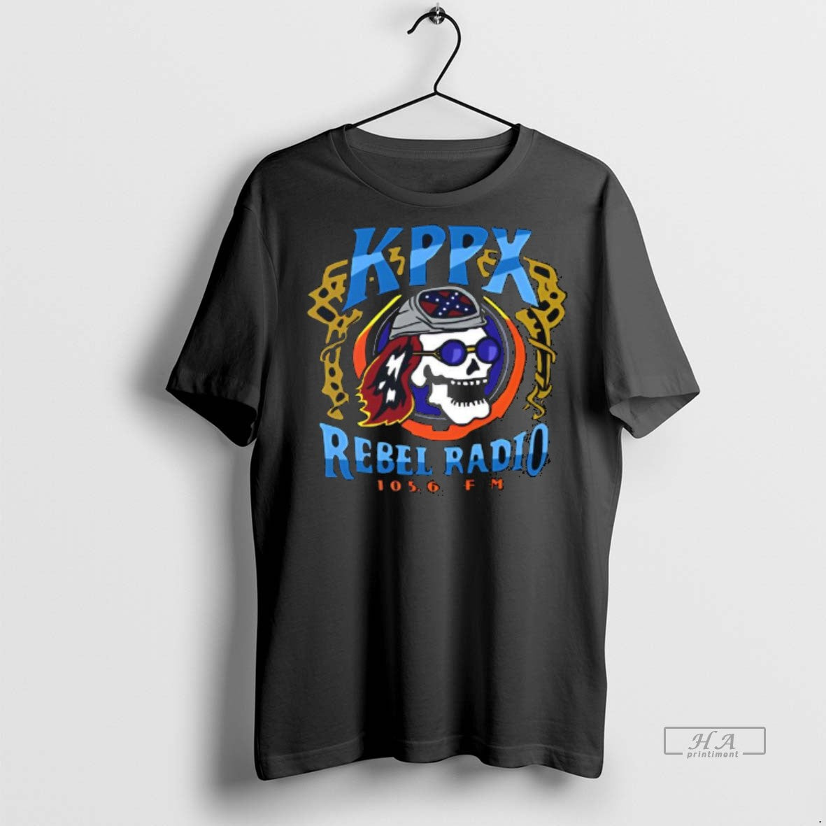 Official Kppx Rebel Radio Skull Movies Shirt