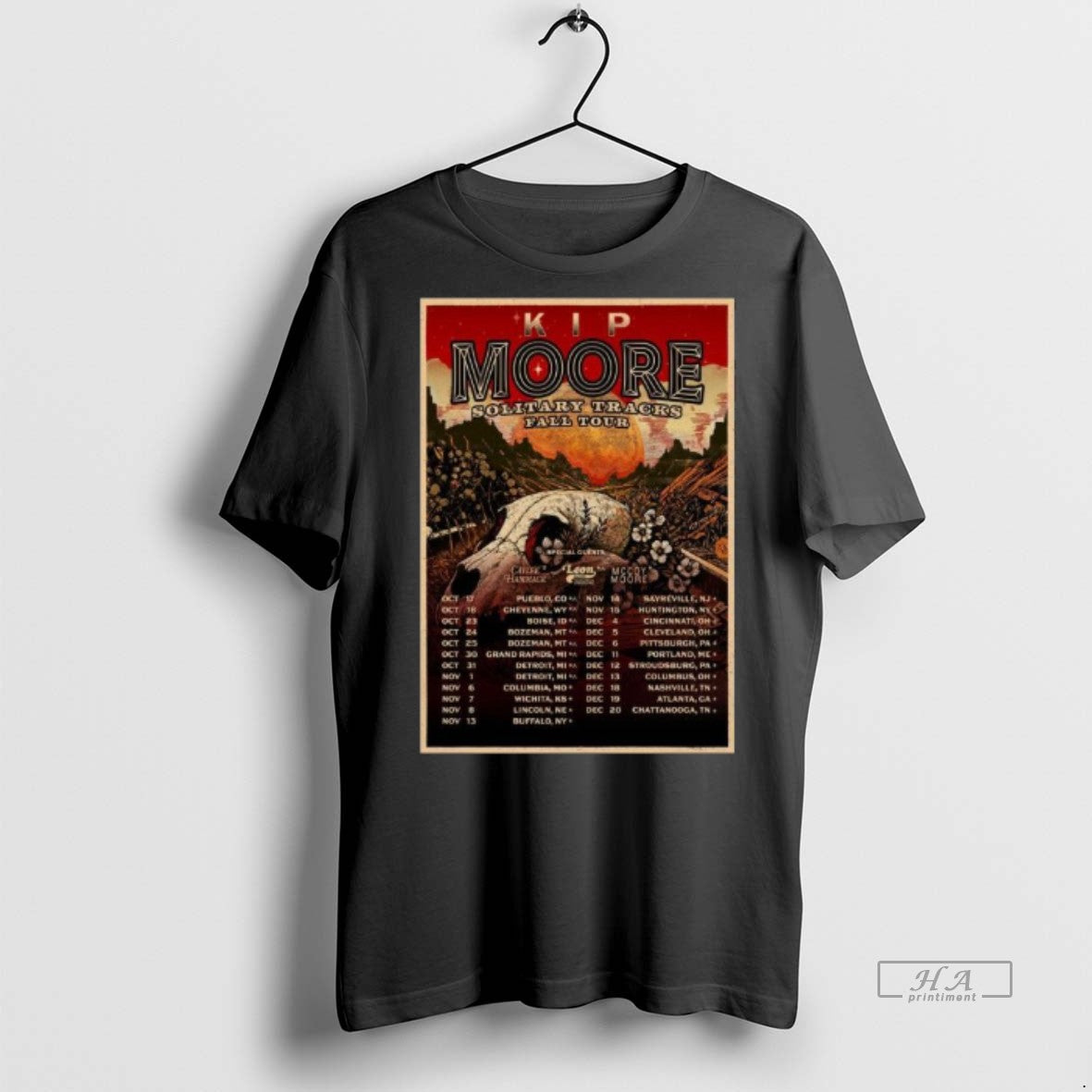 Official Kip Moore 2025 Solitary Tracks Fall Tour Shirt