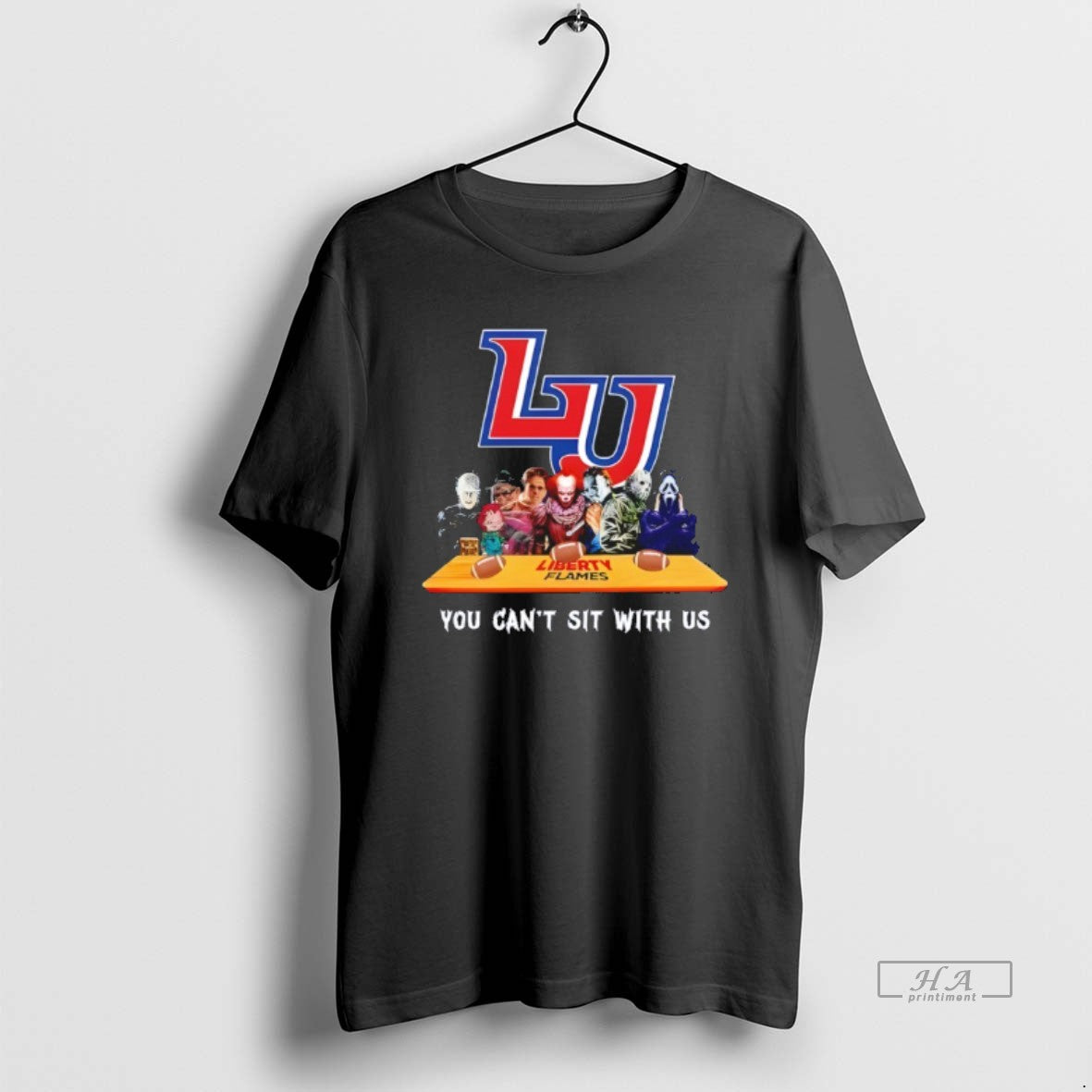 Official Liberty Flames Horror Movie Characters You Cant Sit With Us Halloween