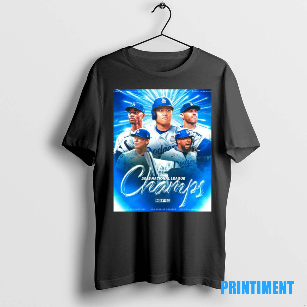 Official Los Angeles Dodgers Mlb 2025 Back To Back National League Champs Fox Tee Sweater