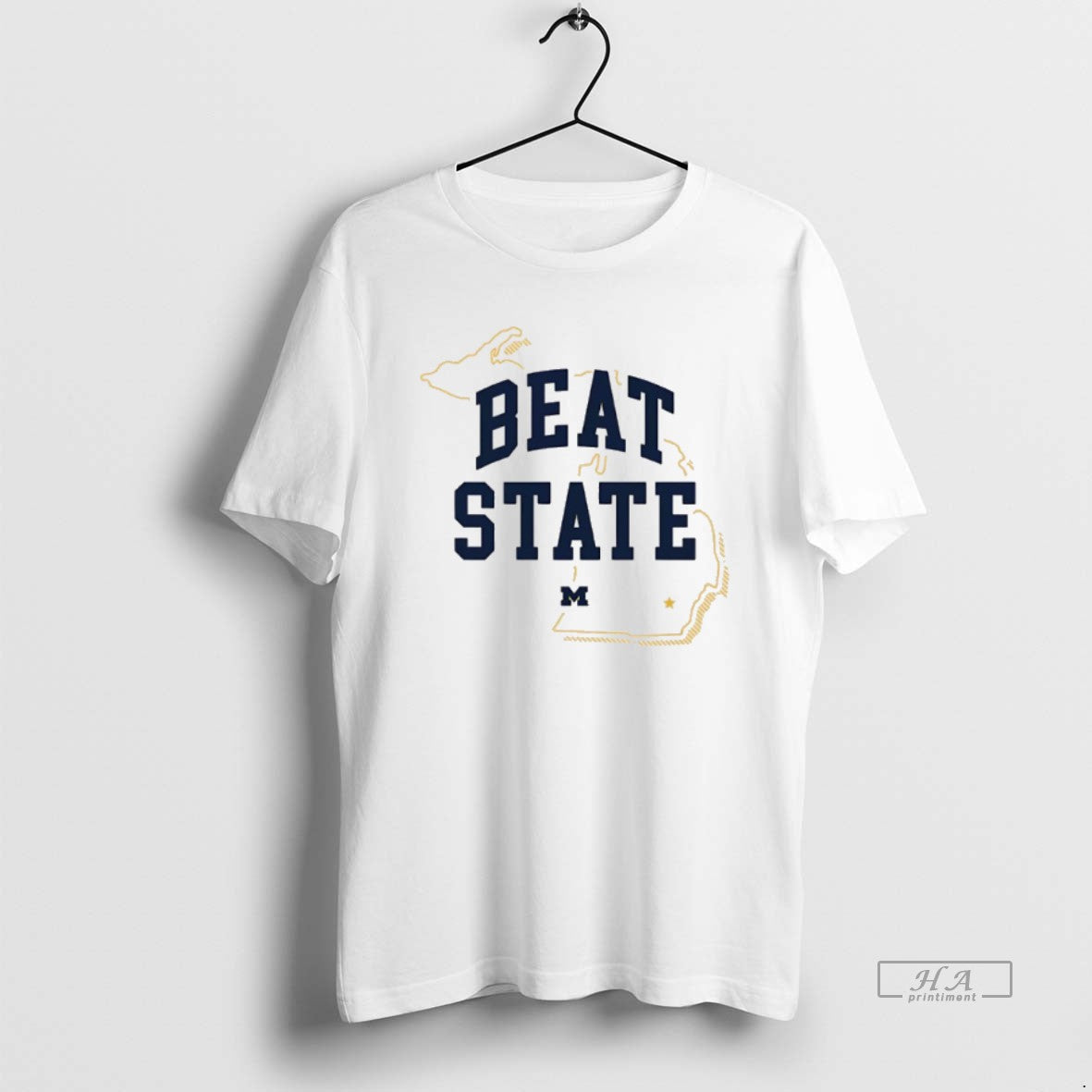 Official Michigan Wolverines Paul Bunyan Rivalry Beat State Map