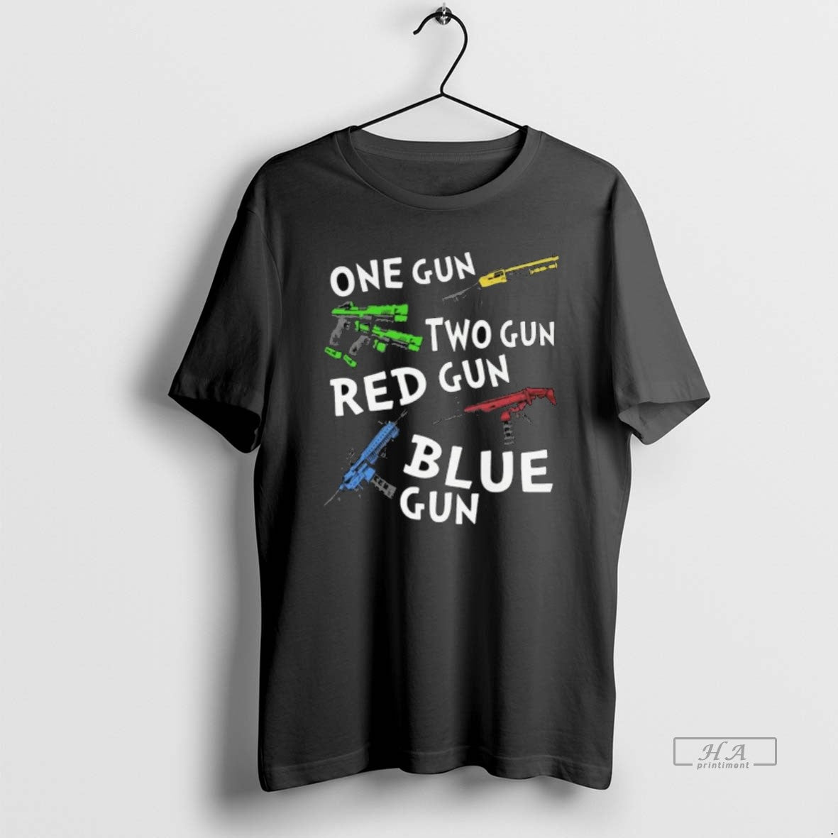 Official One Gun Two Gun Red Gun Blue Gun Long Sleve