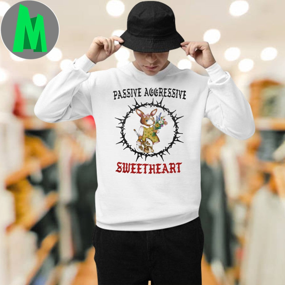 Passive Aggressive Sweetheart Rabbit with Axe & Flowers Unisex