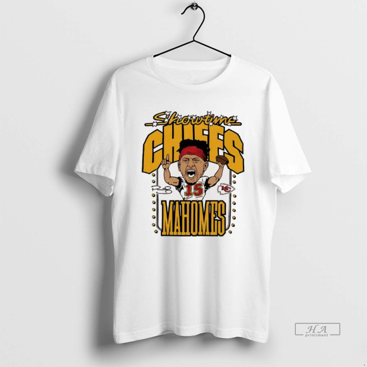 Official Patrick Mahomes Kansas City Chiefs Football Showtime Caricature Signature
