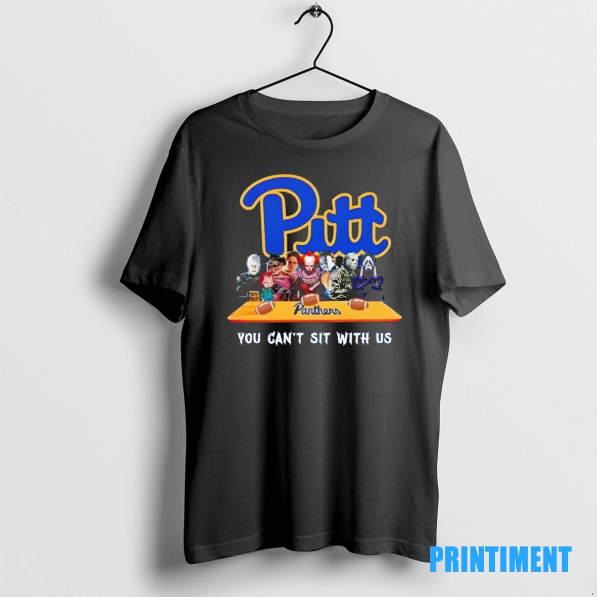 Official Pitt Panthers Horror Movie Characters You Cant Sit With Us Halloween Tee Sweater