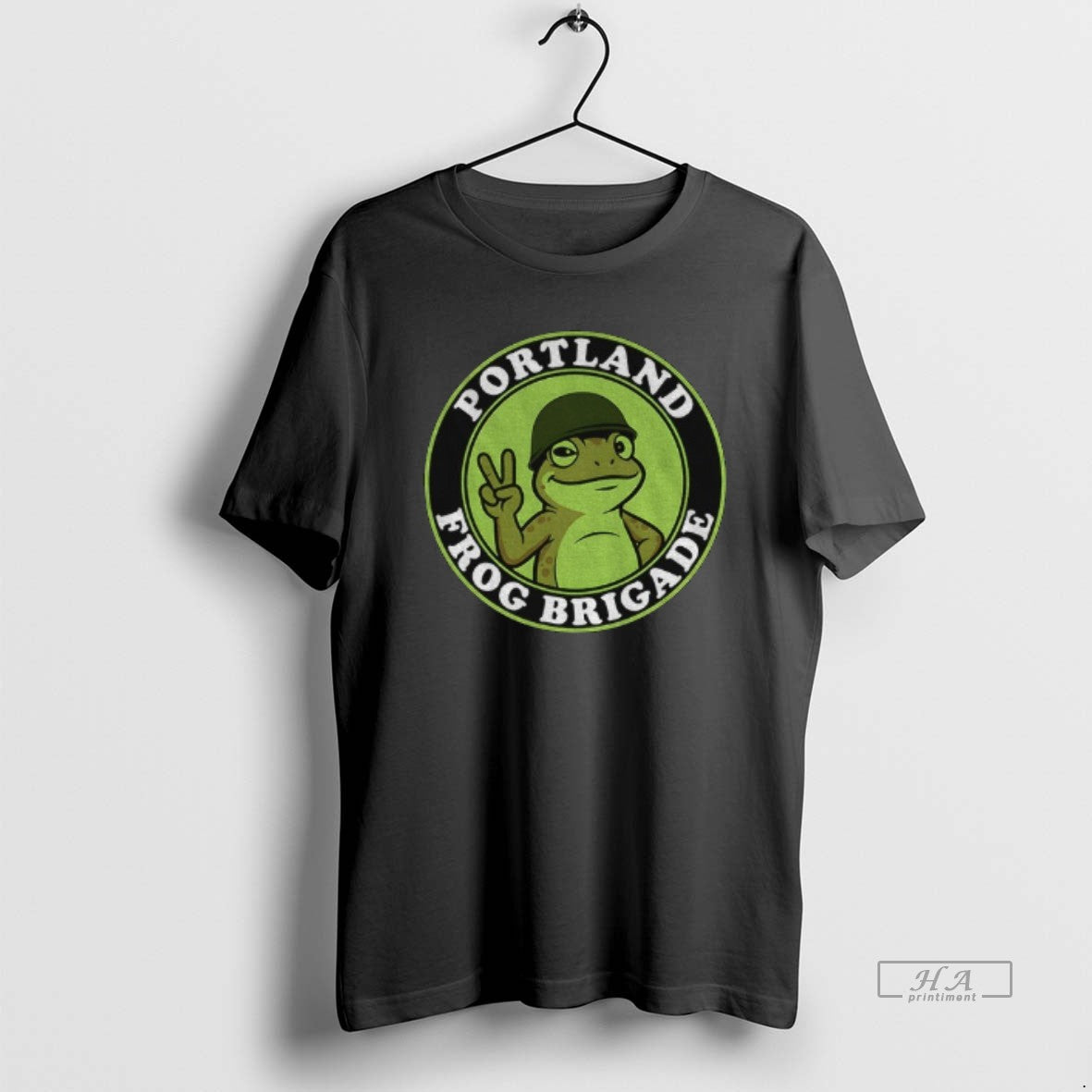Official Portland Frog Brigade Badge Peace Sign Mascot