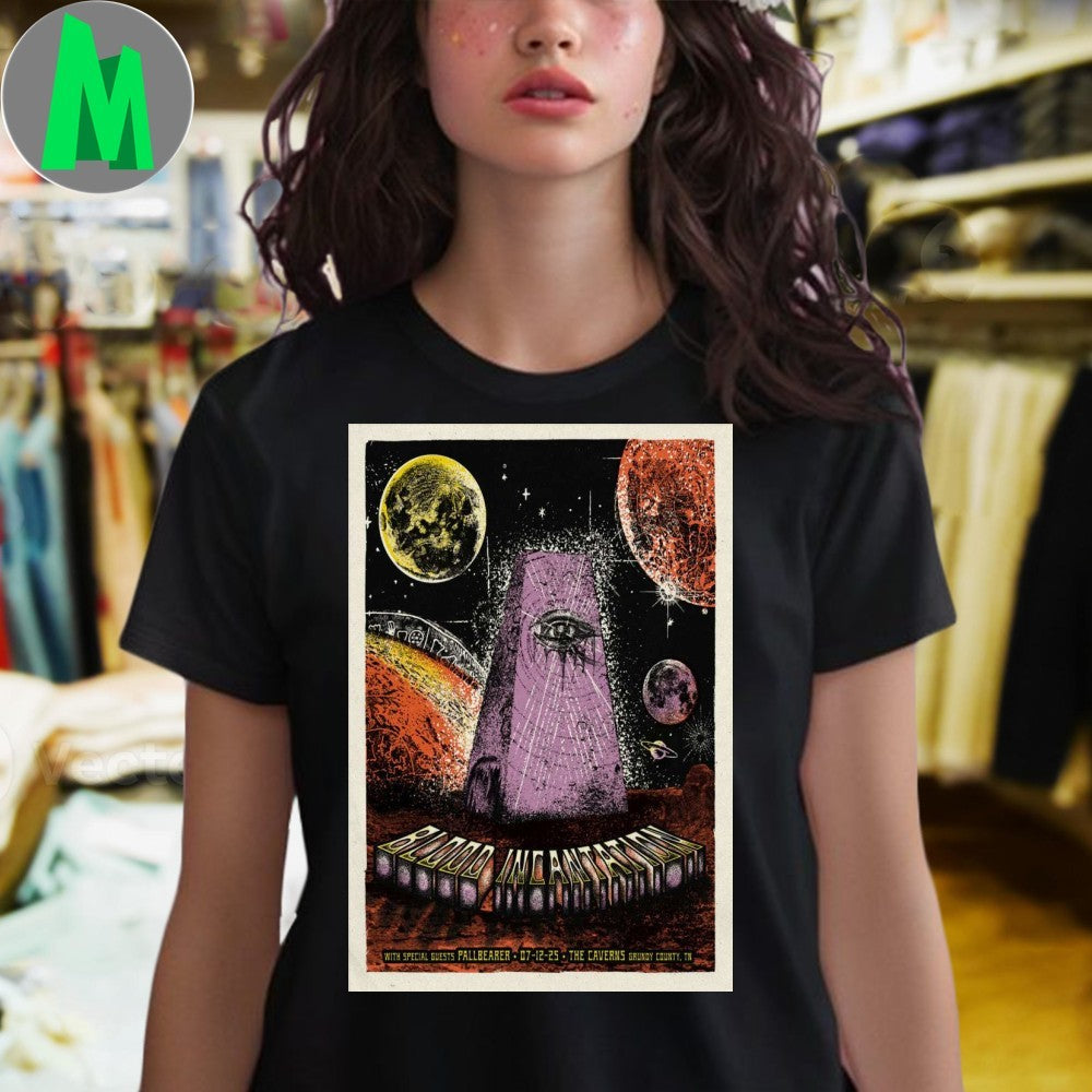 Poster Blood Incantation July 12, 2025 The Caverns, Grundy County, TN Tour Shirt Unisex