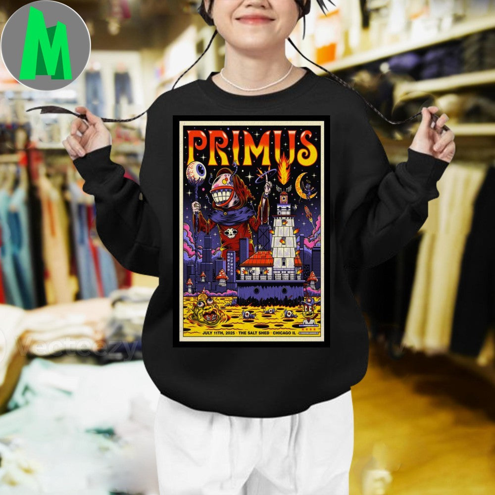 Poster The Salt Shed. Chicago, IL July 11, 2025 Primus Shirt Unisex