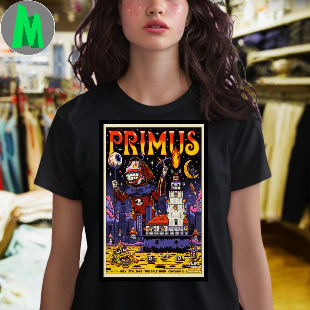 Poster The Salt Shed. Chicago, IL July 11, 2025 Primus Shirt Unisex