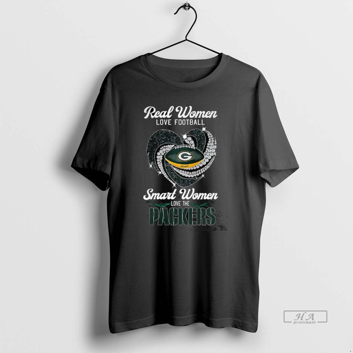 Official Real Women Love Football Smart Women Love The Green Bay Packers Diamond Heart