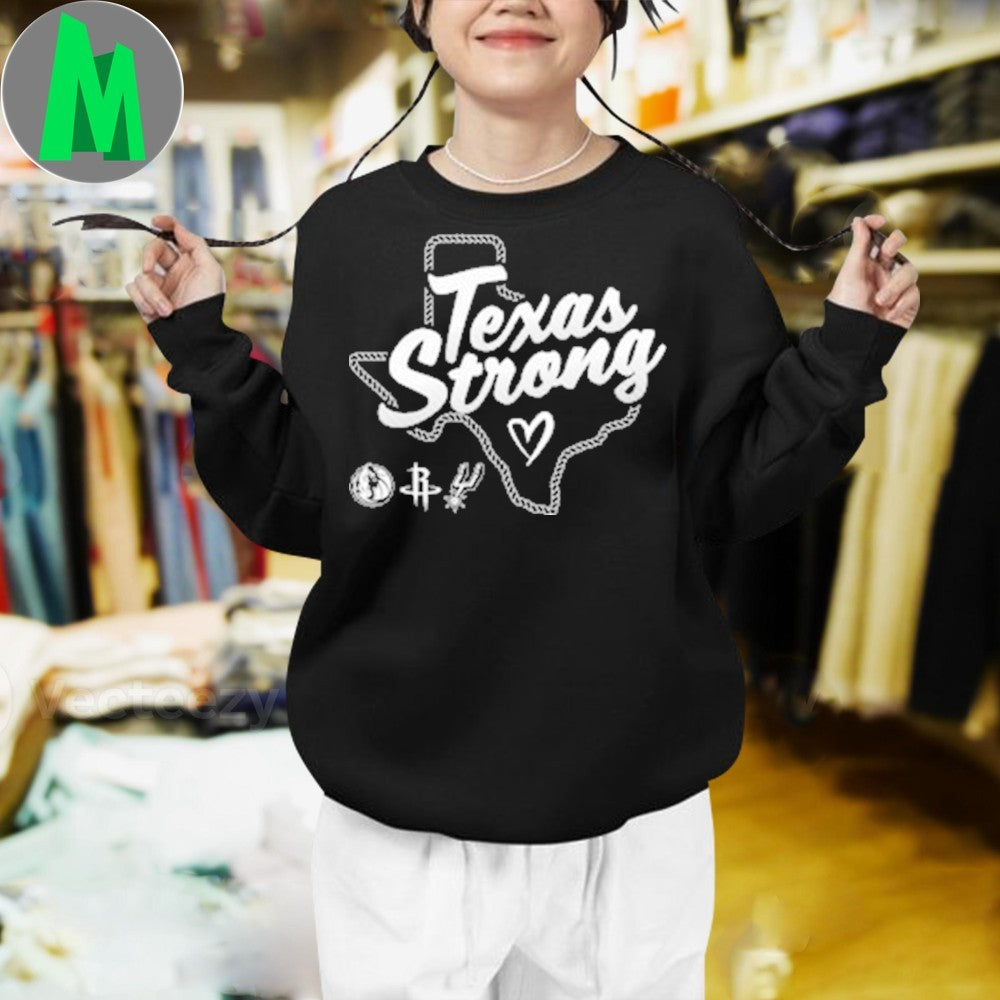 San Antonio Spurs Texas Strong Benefit NBA Basketball Logo Shirt Unisex