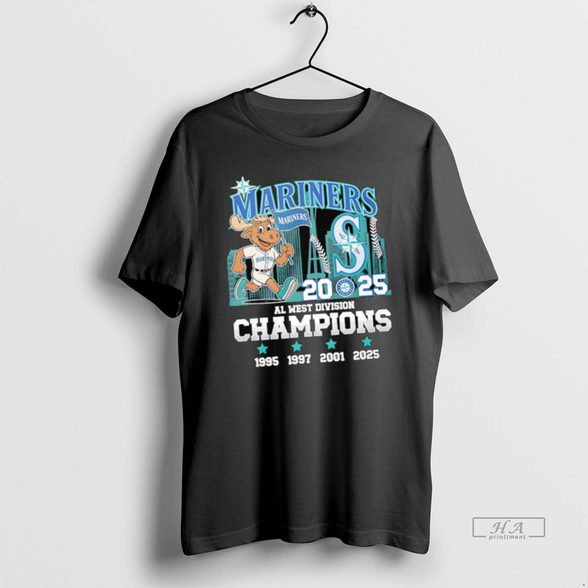 Official Seattle Mariners As The 2025 Al West Division Champions Logo Mascot