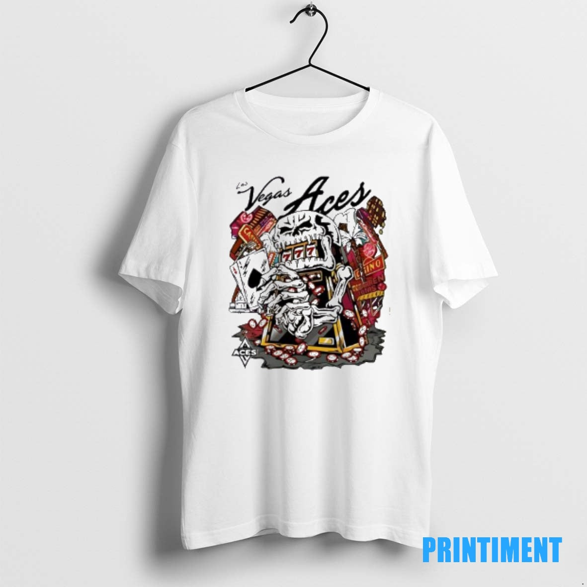 Official Skull Aces Slot Machine Champion Aja Wilson Las Vegas Aces Warren Lotas Tee Sweater