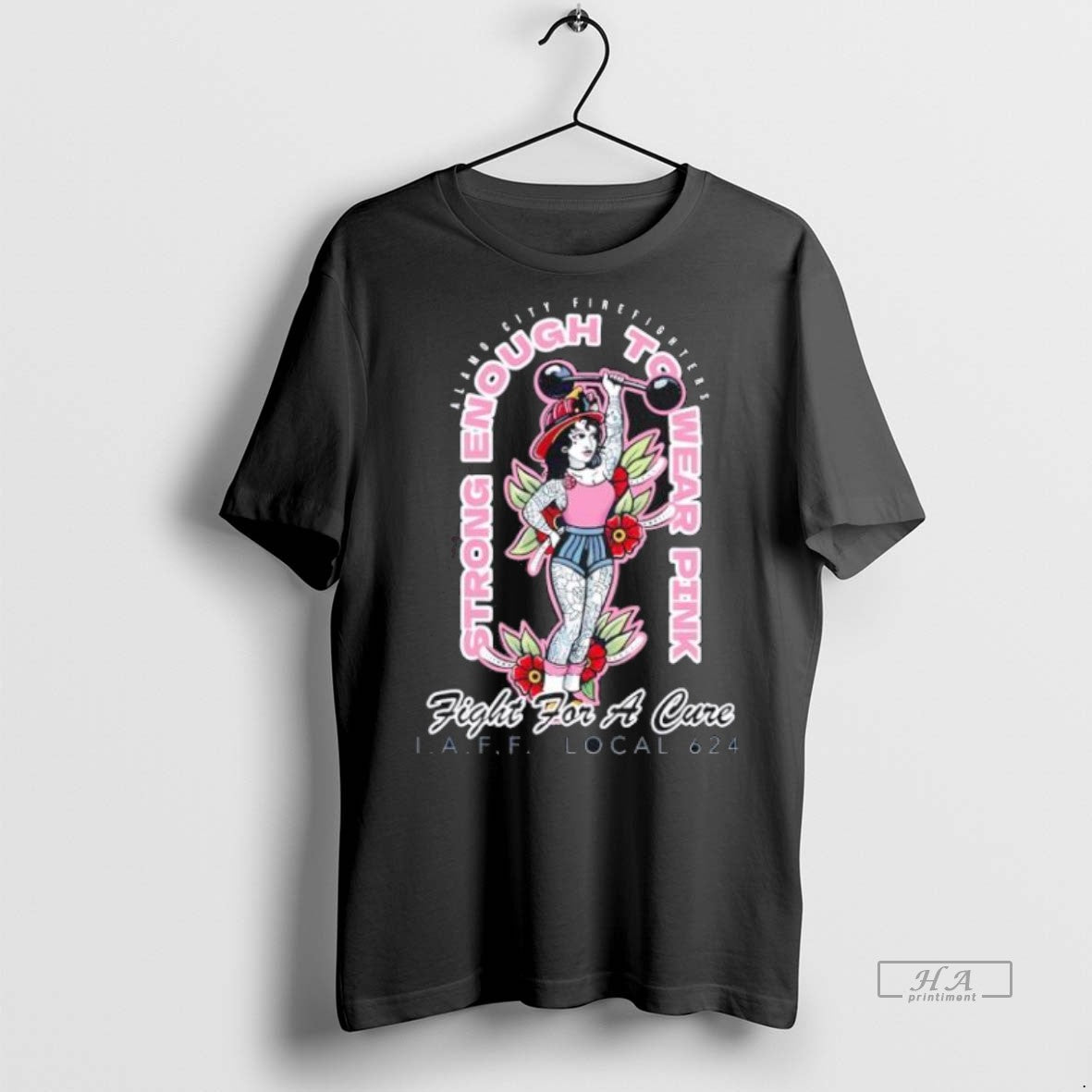 Official Strong Enough To Wear Pink Fight For A Cure Black Shirt