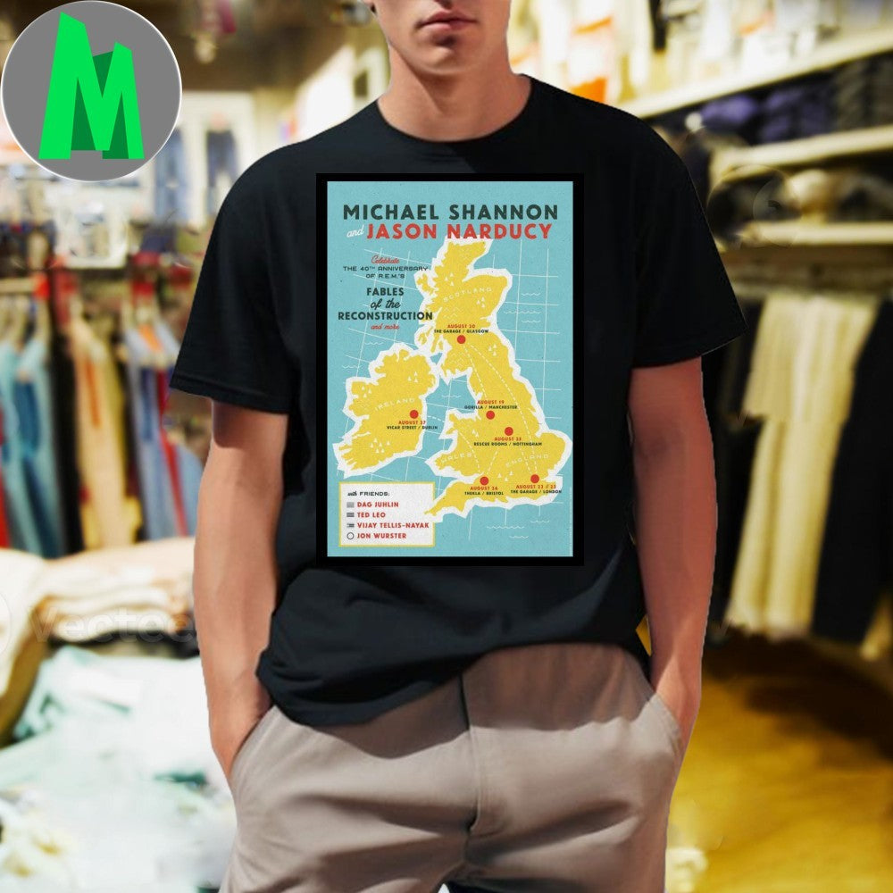 The Michael Shannon Jason Narducy 2025 UK Tour Poster Shirt Unisex