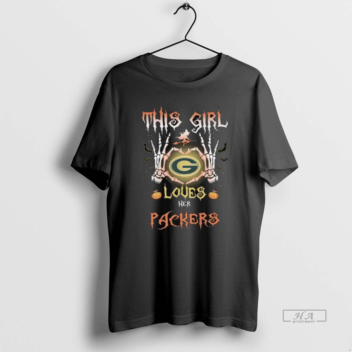 Official This Girl Loves Her Green Bay Packers Skeleton Halloween Long Sleve