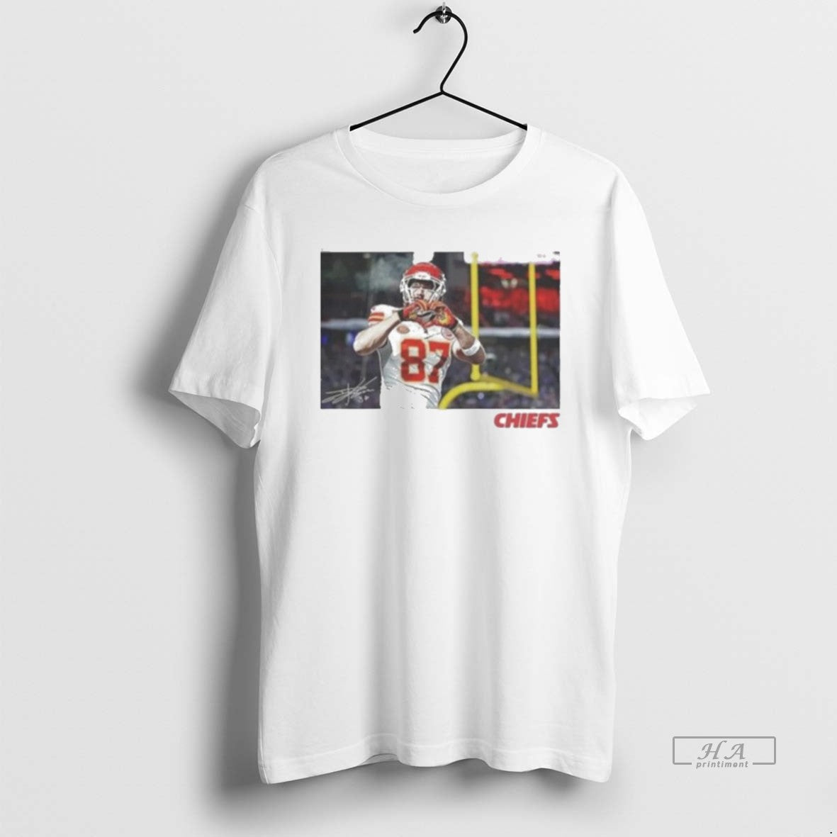 Official Travis Kelce Kansas City Chiefs Football Heart Signature