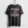 Official Trendy 250 Years Of Freedom 1776 2026 Usa Flag Vintage Long Sleve