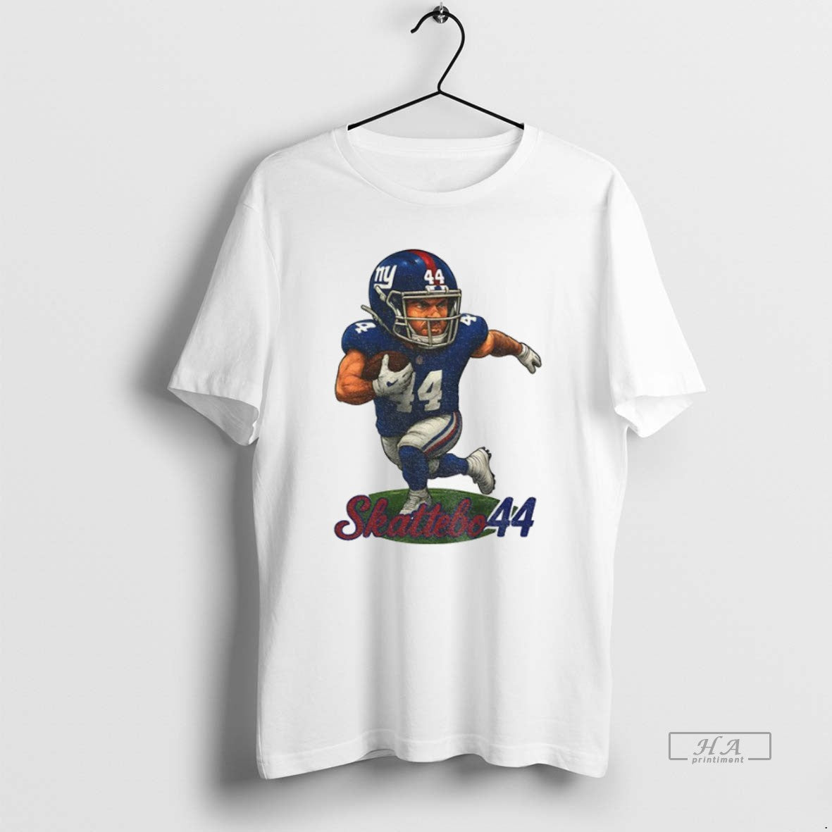 Official Trendy Cam Skattebo 44 Giants Game Day Cartoon