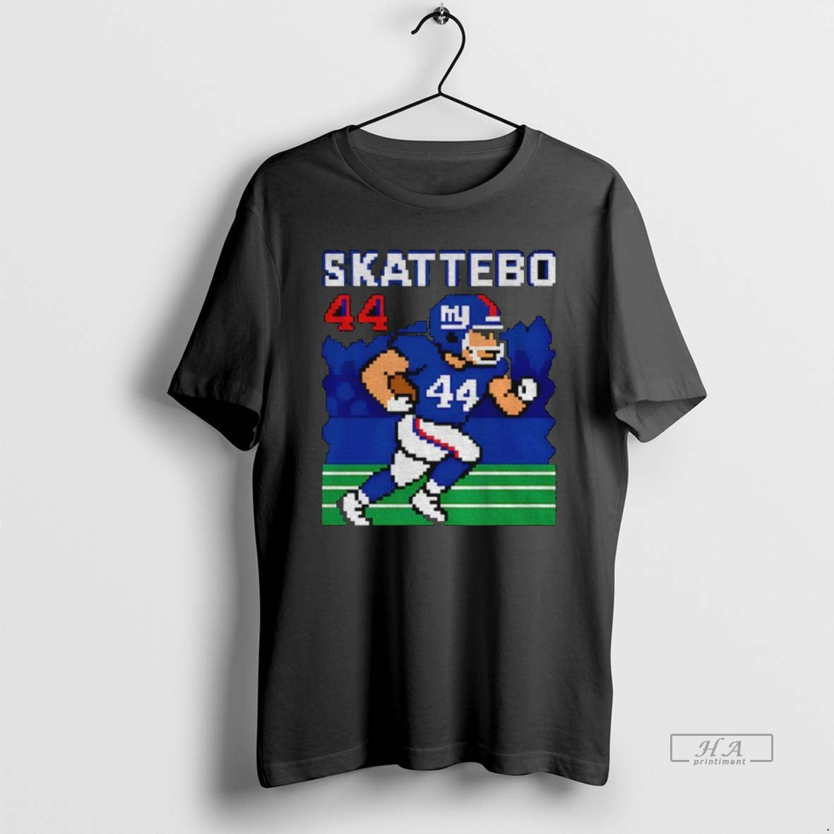 Official Trendy Cam Skattebo Retro 8 Bit Tecmo Bowl New York Giants Football Player Tee