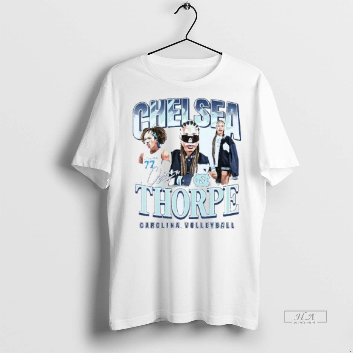 Official Trendy Chelsea Thorpe North Carolina Tar Heels Womens Volleyball Graphic Mens White Tee Tee