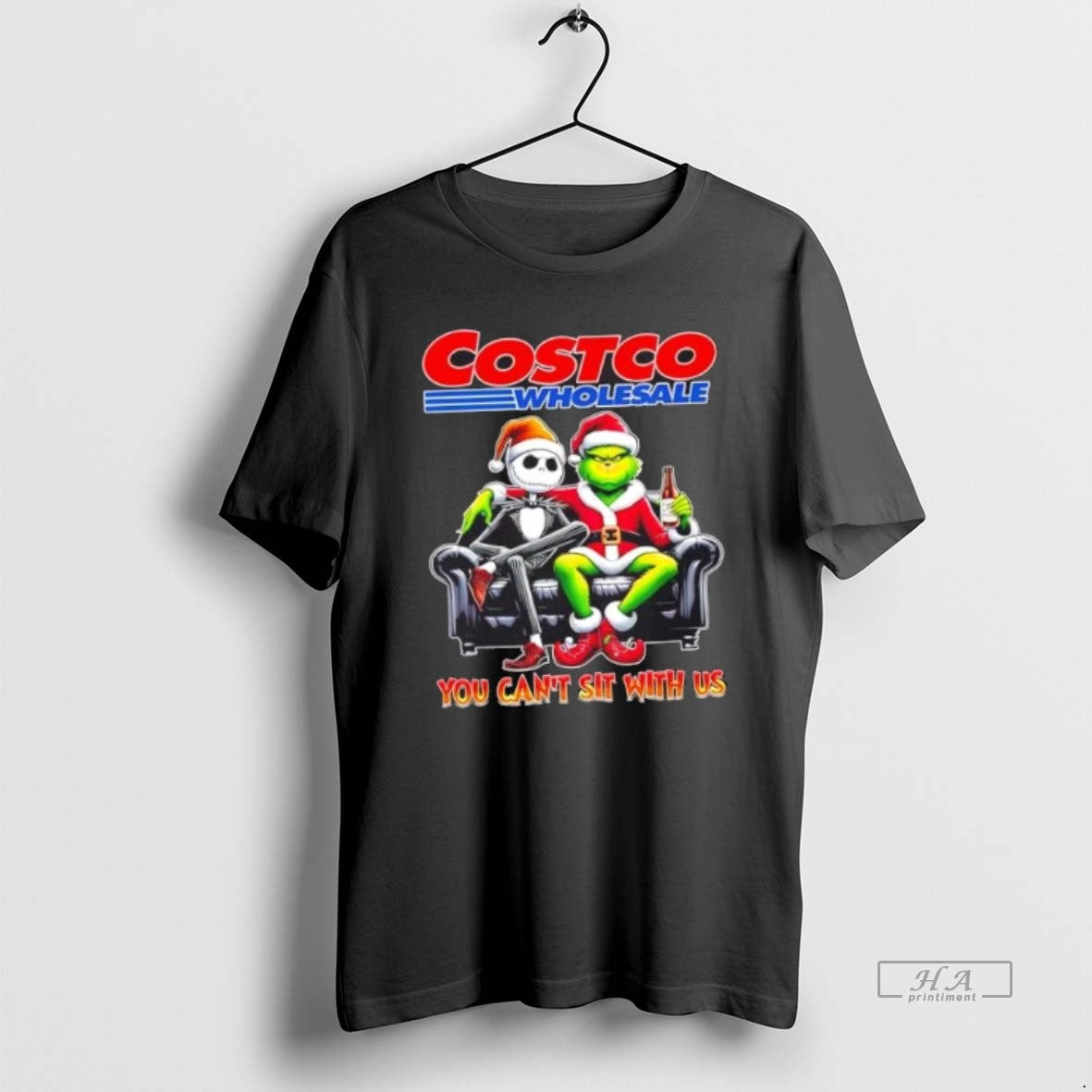 Official Trendy Costco Wholesale X Grinch And Jack Skellington Happy Hallothankmas You Cant Sit With