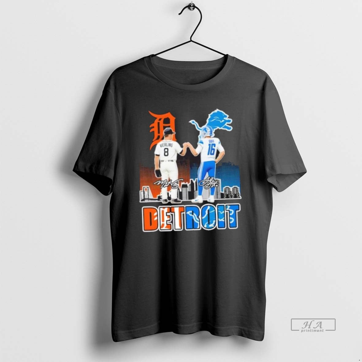 Official Trendy Detroit Sports Vierling Tigers X Goff Lions Skyline