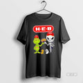 Official Trendy H E B X Grinch And Jack Skellington Fist Bump Uniwilling Friends Tee