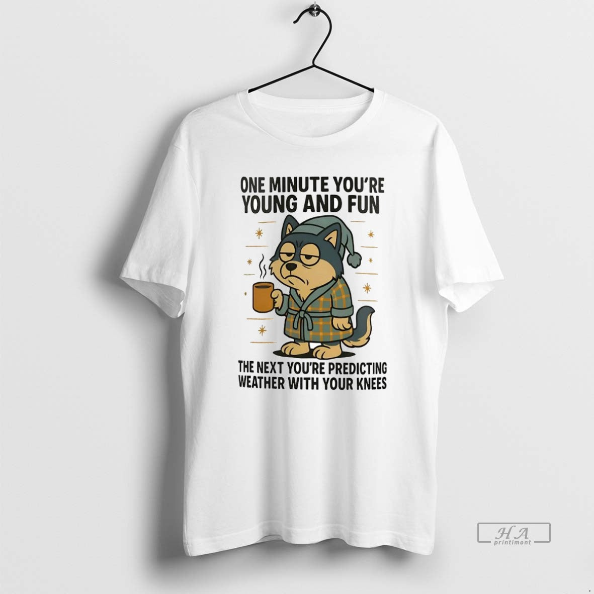 Official Trendy Husky One Minute Youre Young And Fun The Next Youre Predicting Weather Tee