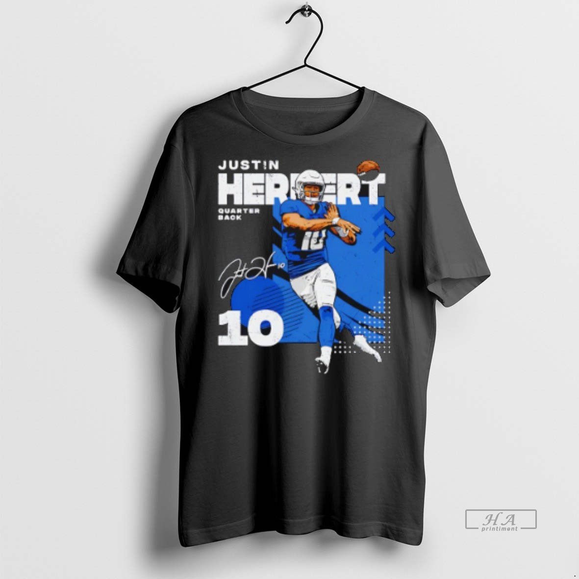 Official Trendy Justin Herbert Los Angeles Chargers Squared Signature Tee Sweater