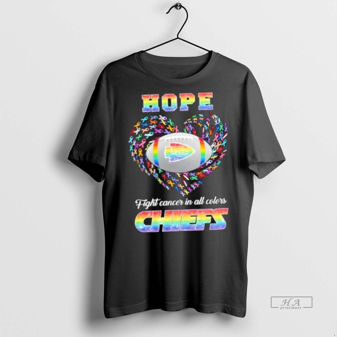 Official Trendy Kansas City Chiefs Football Hope Fight Cancer In All Colors Heart Tee Sweater