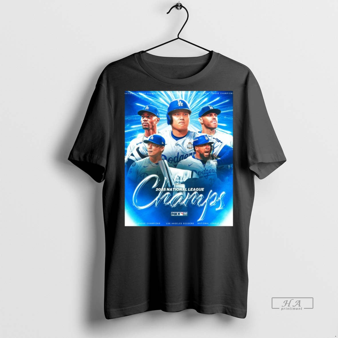Official Trendy Los Angeles Dodgers Mlb 2025 Back To Back National League Champs Fox Tee