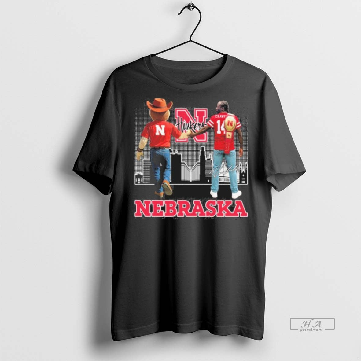Official Trendy Nebraska Cornhuskers Herbie Husker And Bud Crawford Tee Sweater