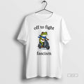 Official Trendy Off To Fight Fascism Protest Portland Frog Scooter Abolish Ice