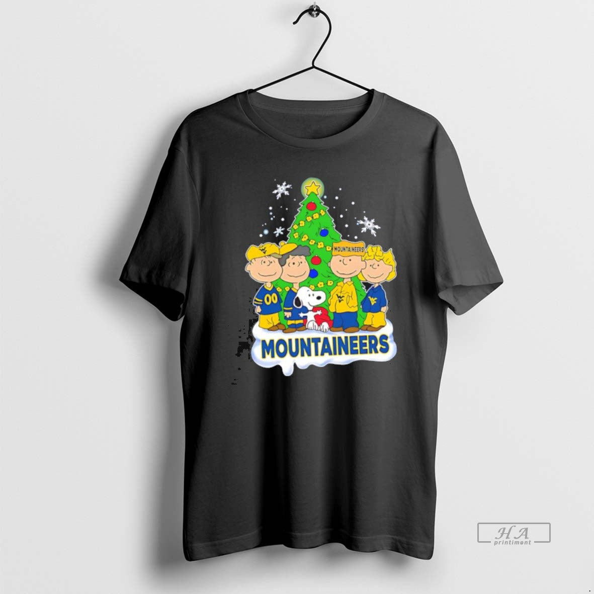Official Trendy Peanuts Characters Christmas Wearing West Virginia Mountaineers