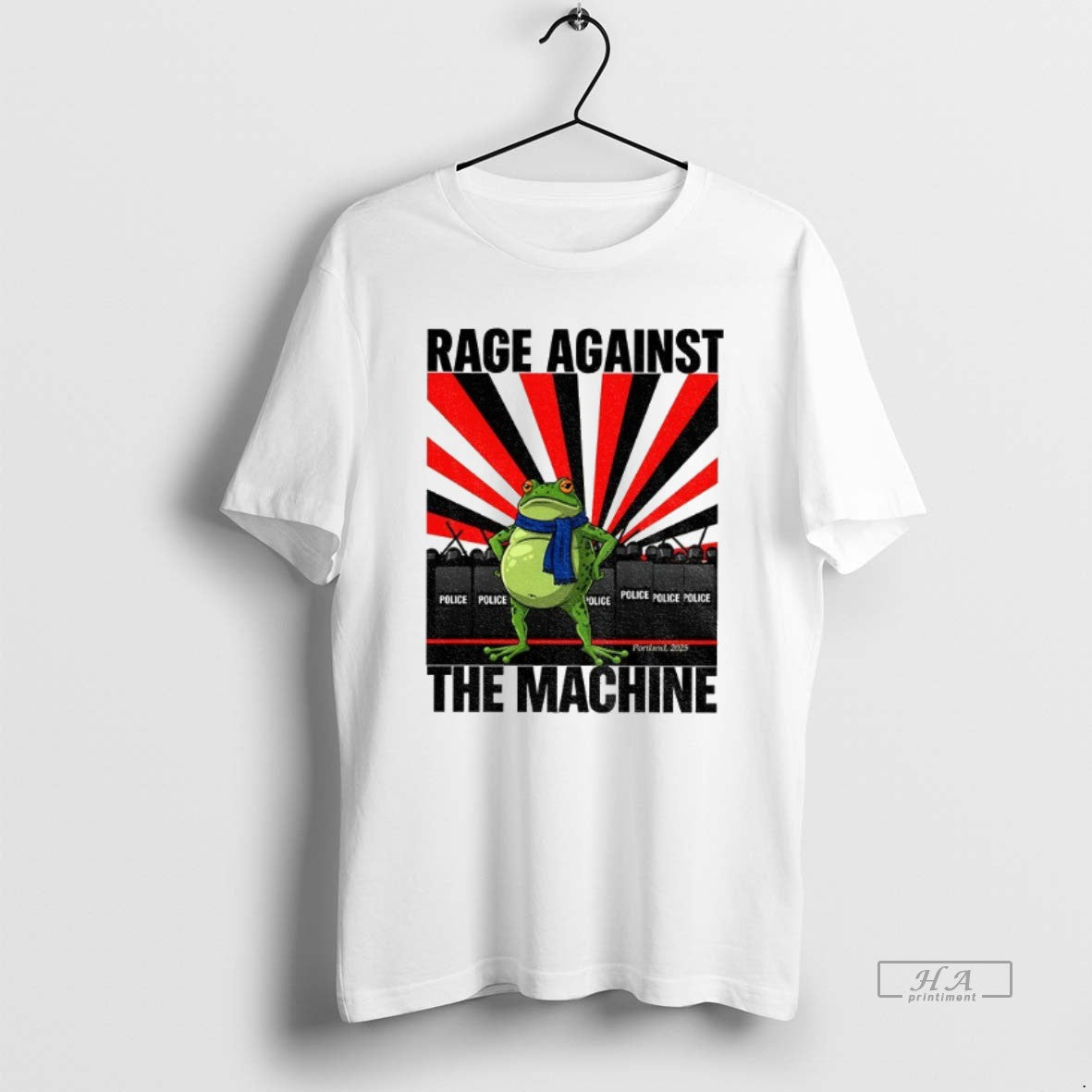 Official Trendy Portland Frog Rage Against The Machine Police Anti Trump Vintage