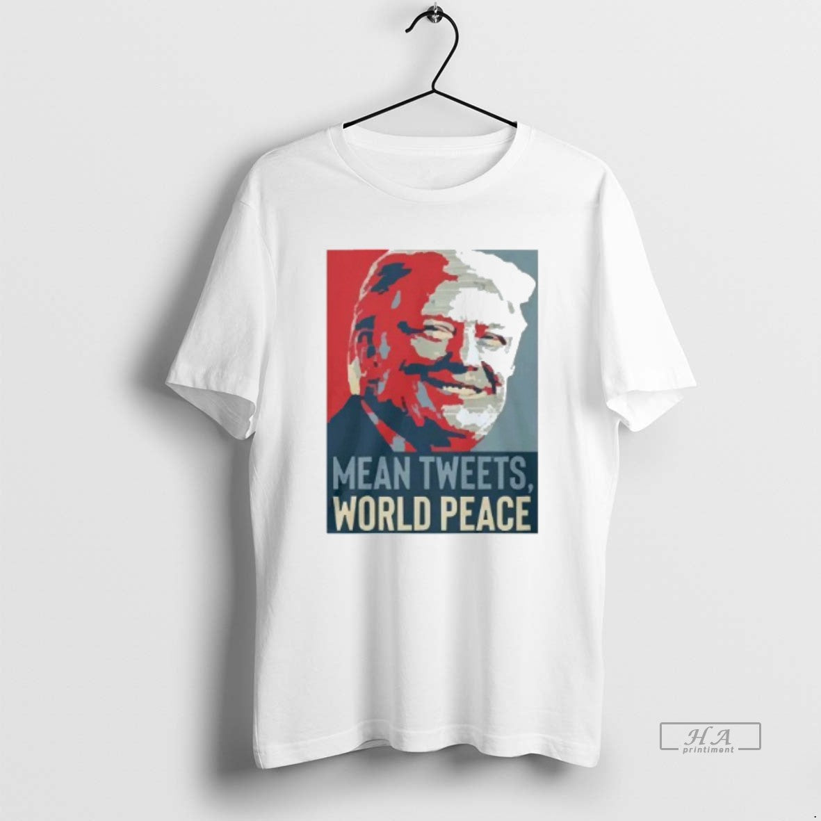 Official Trump Mean Tweets World Peace Mens White Tee