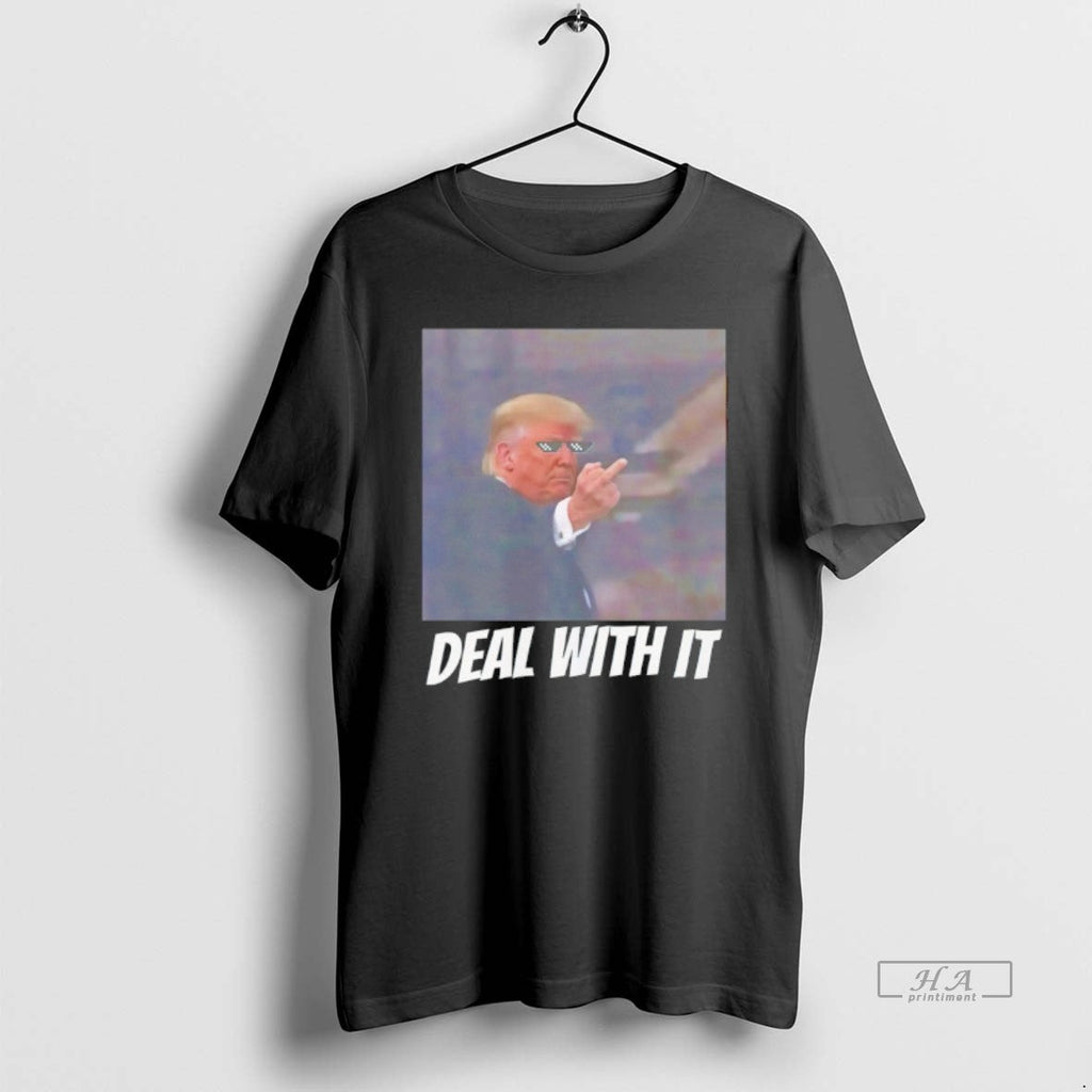 Official Trump Middle Finger Deal With It Meme Unisex