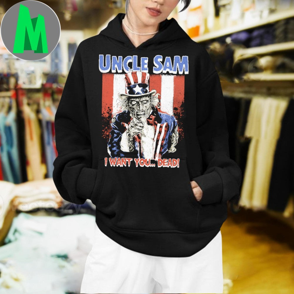 Uncle Sam I Want You… Dead! Zombie American Flag Graphic Unisex